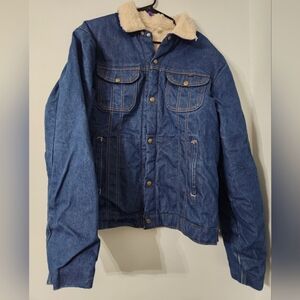 Key Imperial Sherpa Linned Blue Jean Jacket Trucker Western Cowboy
